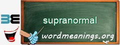 WordMeaning blackboard for supranormal